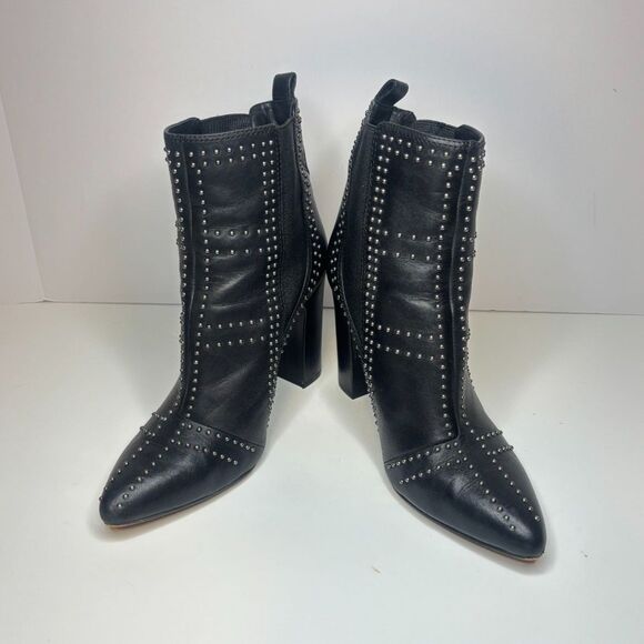 Vince Camuto Basila Studded Leather Ankle Boots Booties Womens Designer Western - Picture 3 of 12
